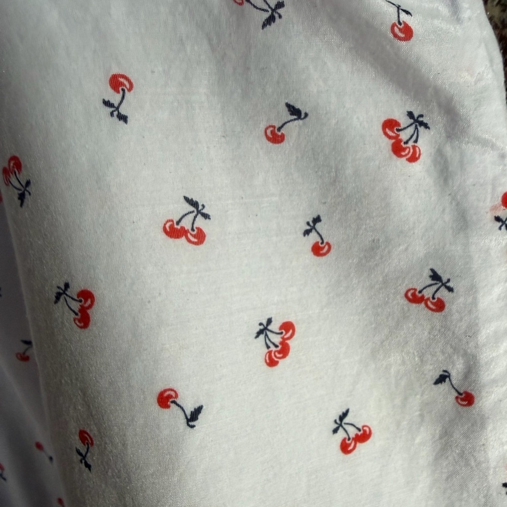 J.Crew Cherry Print Halter Top Bow Back Sleeveless Blouse Size 12 - Picture 5 of 6